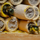Front view of Mason Bee Mud Mix bag showcasing recycled paper packaging on white background