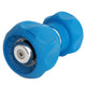 Blue garden hose nozzle on a white background