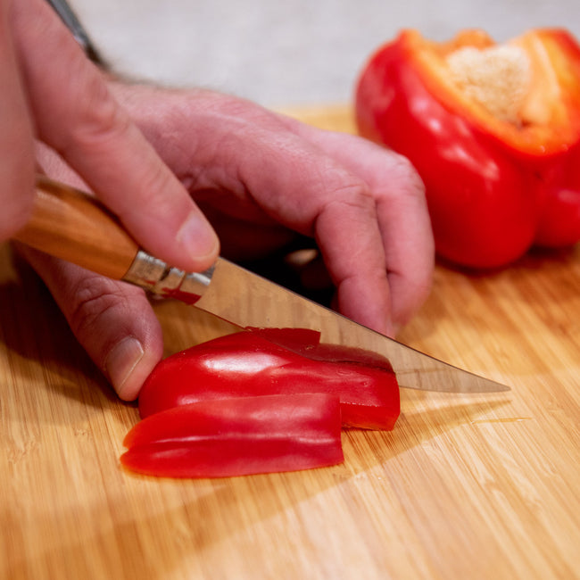 Close-up of Effilé No. 10 harvesting knife showing long slender stainless-steel blade
