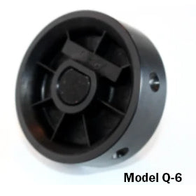 Front view of Jang Seed Roller Model Q-6 showcasing circular seed plate and central hub on white background
