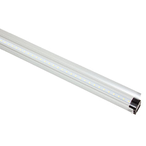 Angled view of SunBlaster 24-inch LED lamp showcasing LED strip and aluminum housing on white background