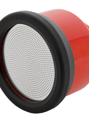 Angled view of 1000 Water Breaker nozzle showing perforated 2-inch face, black rubber rim and red body on white background